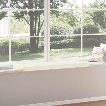 vidaXL Μαξιλάρι πάγκου κορντουρόι Κρεμ Βάθος 110x38x6,5cm