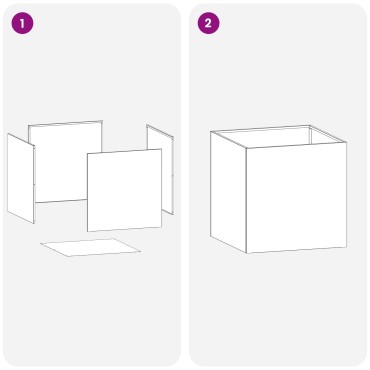 vidaXL Γλάστρα Κήπου 2 τμχ. Ασημί 35 x 35 x 35 cm Ανοξείδωτο Ατσάλι