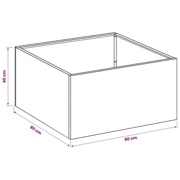 vidaXL Γλάστρα Κήπου 2 τμχ. Ασημί 80 x 80 x 40 cm Ανοξείδωτο Ατσάλι