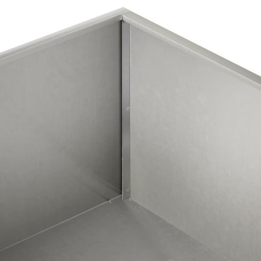 vidaXL Γλάστρα Κήπου Ασημί 80 x 80 x 30 cm Ανοξείδωτο Ατσάλι