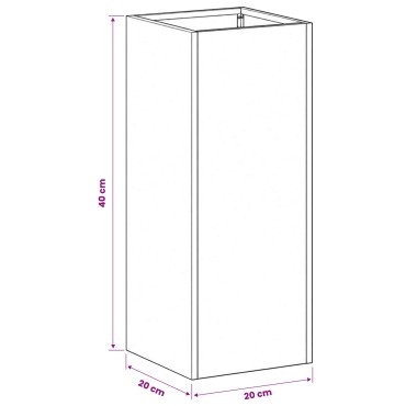 vidaXL Γλάστρα Κήπου Ασημί 20 x 20 x 40 εκ. Ανοξείδωτο Ατσάλι