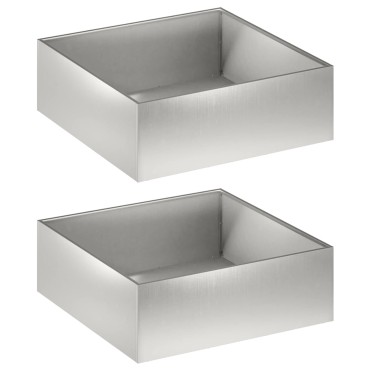 vidaXL Γλάστρα Κήπου 2 τμχ. Ασημί 40 x 40 x 20 cm Ανοξείδωτο Ατσάλι