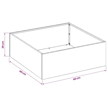 vidaXL Γλάστρα Κήπου 2 τμχ. Ασημί 40 x 40 x 20 cm Ανοξείδωτο Ατσάλι