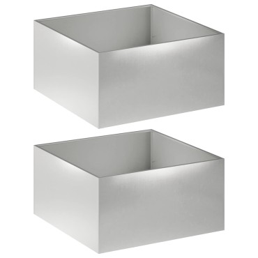 vidaXL Γλάστρα Κήπου 2 τμχ. Ασημί 100 x 100 x 40 cm Ανοξείδωτο Ατσάλι