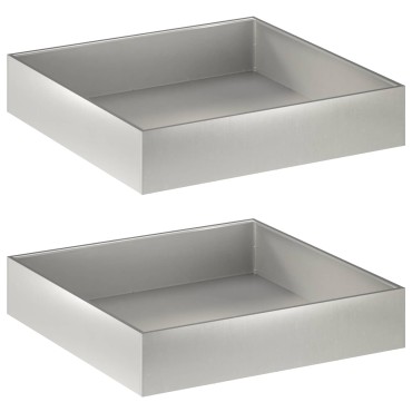 vidaXL Γλάστρα Κήπου 2 τμχ. Ασημί 80 x 80 x 20 cm Ανοξείδωτο Ατσάλι
