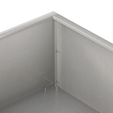 vidaXL Γλάστρα Κήπου Ασημί 80 x 80 x 20 cm Ανοξείδωτο Ατσάλι