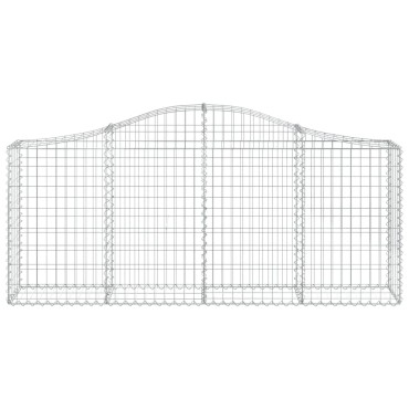 vidaXL Συρματοκιβώτια Τοξωτά 18 τεμ. 200x30x80/100 εκ. Γαλβαν. Ατσάλι