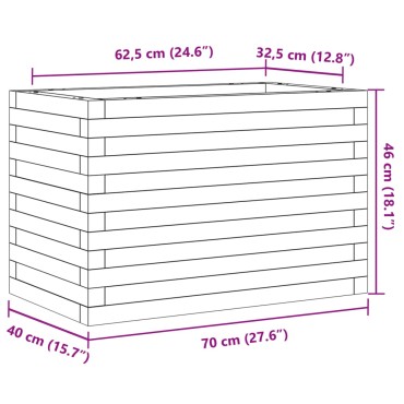 vidaXL Ζαρντινιέρα Καφέ Κεριού 70x40x46 εκ. από Μασίφ Ξύλο Πεύκου