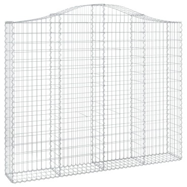 vidaXL Συρματοκιβώτια Τοξωτά 2 τεμ. 200x30x160/180 εκ. Γαλβαν. Ατσάλι