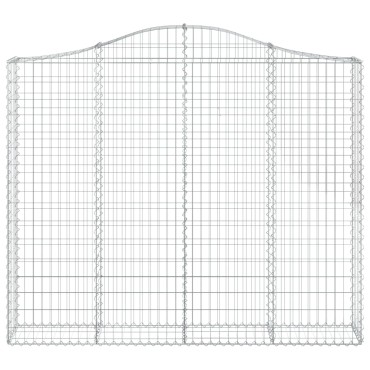 vidaXL Συρματοκιβώτια Τοξωτά 2 τεμ. 200x30x160/180 εκ. Γαλβαν. Ατσάλι