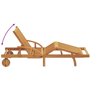 vidaXL Ξαπλώστρα Στερεό Ξύλο Ακακίας Μπεζ 200x67x84cm 1 τεμ.