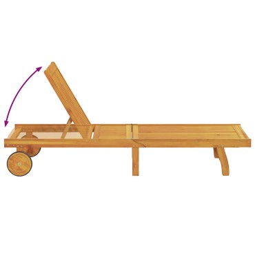 vidaXL Ξαπλώστρα Καφέ 199x63x85cm Στερεό Ξύλο Ακακίας 1 τεμ.