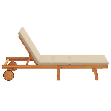 vidaXL Ξαπλώστρα Καφέ 199x63x85cm Στερεό Ξύλο Ακακίας 1 τεμ.
