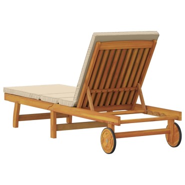 vidaXL Ξαπλώστρα Καφέ 199x63x85cm Στερεό Ξύλο Ακακίας 1 τεμ.