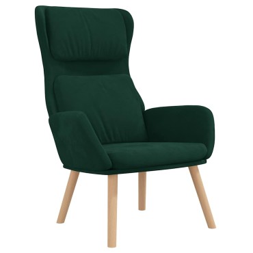 vidaXL Πολυθρόνα Relax Σκούρο Πράσινο Βελούδινη 70x77x98cm 1 τεμ.