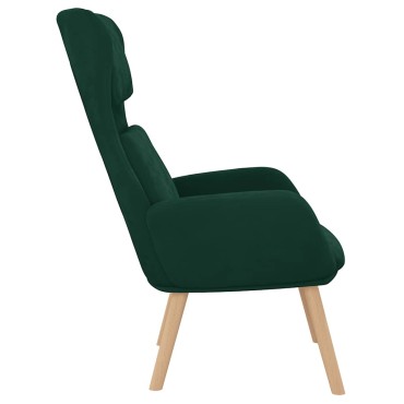 vidaXL Πολυθρόνα Relax Σκούρο Πράσινο Βελούδινη 70x77x98cm 1 τεμ.
