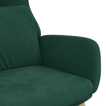 vidaXL Πολυθρόνα Relax Σκούρο Πράσινο Βελούδινη 70x77x98cm 1 τεμ.