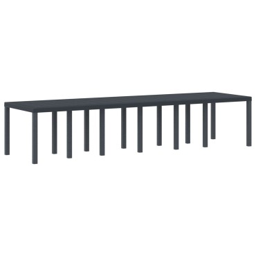 vidaXL Τραπέζι Κήπου Ανθρακί 350x100x74cm συνθετικό ρατάν 1 τεμ.