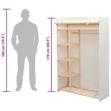 vidaXL Ντουλάπα 110x40x170cm από Ύφασμα και Ξύλο Πεύκου 1 τεμ.