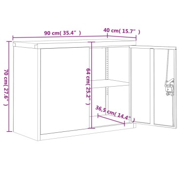 vidaXL Αρχειοθήκη Ανθρακί 90x40x70cm από Ατσάλι 1 τεμ.