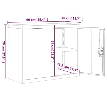 vidaXL Αρχειοθήκη Μαύρη 90x40x70cm από Ατσάλι 1 τεμ.