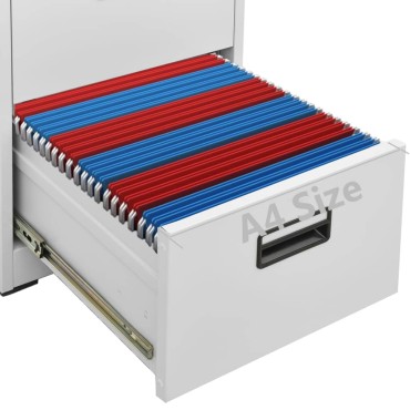 vidaXL Αρχειοθήκη Ανοιχτό Γκρι 46x62x133cm από Ατσάλι 1 τεμ.