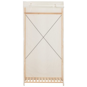 vidaXL Ντουλάπα Λευκή 79x40x170cm Υφασμάτινη 1 τεμ.