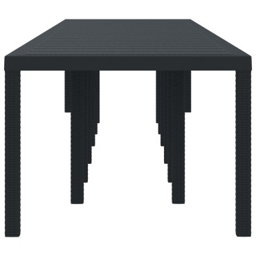 vidaXL Τραπέζι Κήπου Ανθρακί 400x100x73cm συνθετικό ρατάν 1 τεμ.