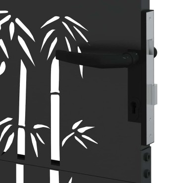 vidaXL Πύλη Κήπου Μαύρο 110 x 180 εκ Χάλυβας με επίστρωση πούδρας
