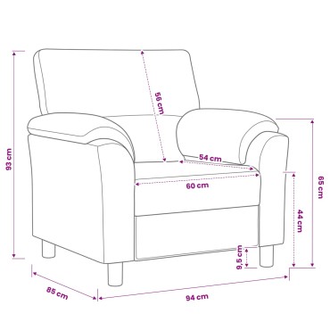 vidaXL Καναπές Κρεμ 94x85x93cm Βελούδο