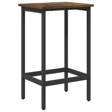 vidaXL Μπαρ σκαμπό Καπνισμένο Ξύλο Δρυός 40x32x64 εκ