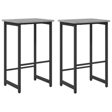 vidaXL Μπαρ σκαμπό 2 τεμ. Γκρι Sonoma 40x32x64 εκ