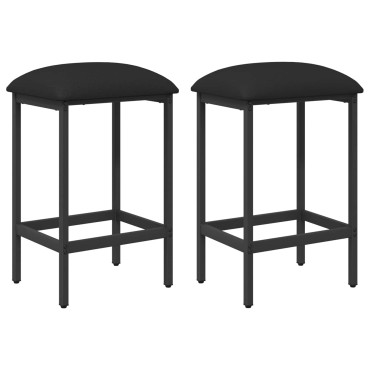 vidaXL Μπαρ σκαμπό 2 τεμ. Μαύρο 40x32x74cm Επεξεργασμένο Ξύλο