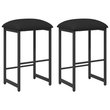 vidaXL Μπαρ σκαμπό 2 τεμ. Μαύρο 40x32x74cm Επεξεργασμένο Ξύλο