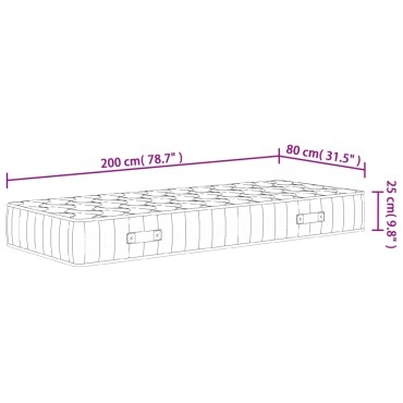 vidaXL Στρώμα με Pocket Springs Μεσαία Σκληρότητα 80x200cm 1 τεμ. - Μονό