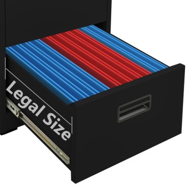 vidaXL Αρχειοθήκη Μαύρη 46x62x72,5cm από Ατσάλι 1 τεμ.