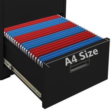 vidaXL Αρχειοθήκη Μαύρη 46x62x72,5cm από Ατσάλι 1 τεμ.