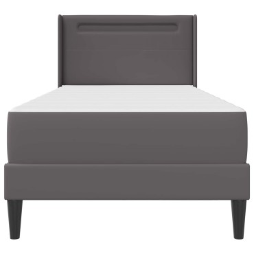 vidaXL Σκελετός κρεβατιού με στρώμα Γκρι 80 x 200 cm Τεχνητό Δέρμα