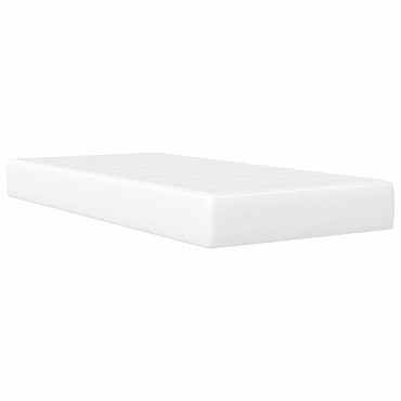 vidaXL Σκελετός κρεβατιού με στρώμα Λευκό 80 x 200 cm Τεχνητό Δέρμα