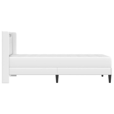vidaXL Σκελετός κρεβατιού με στρώμα Λευκό 80 x 200 cm Τεχνητό Δέρμα