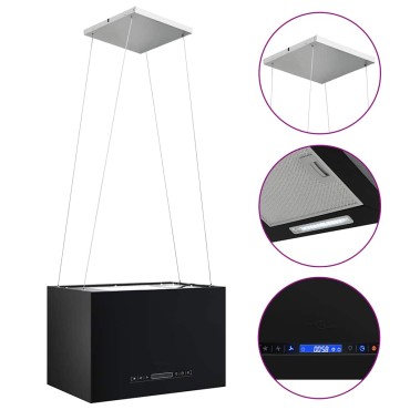 vidaXL Απορροφητήρας Νησίδα Κρεμαστός Αφής με LCD Ατσάλινος 55x37x(62-133,5)cm