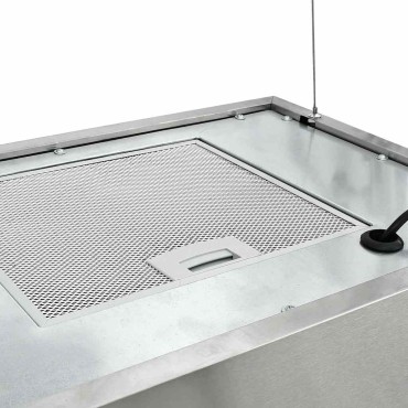 vidaXL Απορροφητήρας Νησίδα Κρεμαστός Αφής με LCD Ανοξ. Ατσάλι 55x37x(62-133,5)cm