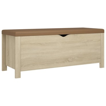 vidaXL Κουτί Αποθήκευσης Sonoma Δρυς 105x40x45cm Επεξ. Ξύλο+ Μαξιλάρι 1 τεμ.