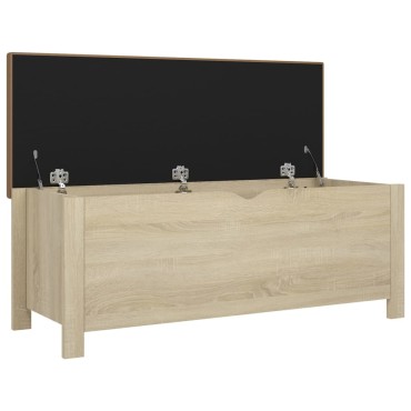vidaXL Κουτί Αποθήκευσης Sonoma Δρυς 105x40x45cm Επεξ. Ξύλο+ Μαξιλάρι 1 τεμ.