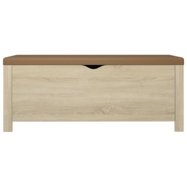 vidaXL Κουτί Αποθήκευσης Sonoma Δρυς 105x40x45cm Επεξ. Ξύλο+ Μαξιλάρι 1 τεμ.