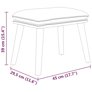 vidaXL Πολυθρόνα Relax Μπλε Υφασμάτινη με Σκαμπό 70x77x98cm 1 τεμ.