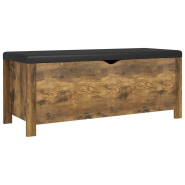 vidaXL Κουτί Αποθήκευσης Καπν. Δρυς 105x40x45cm Επεξ. Ξύλο + Μαξιλάρι 1 τεμ.