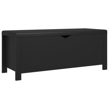 vidaXL Κουτί Αποθήκευσης Μαύρο 105x40x45cm Επεξ. Ξύλο με Μαξιλάρι 1 τεμ.