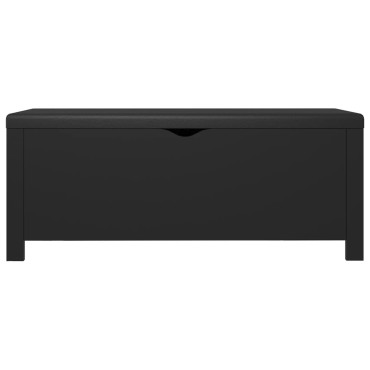 vidaXL Κουτί Αποθήκευσης Μαύρο 105x40x45cm Επεξ. Ξύλο με Μαξιλάρι 1 τεμ.