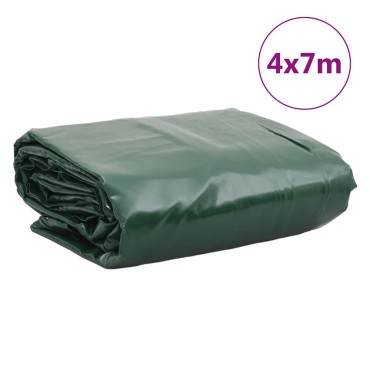 vidaXL Μουσαμάς Πράσινος 650 γρ./μ.² 4x7 μ.